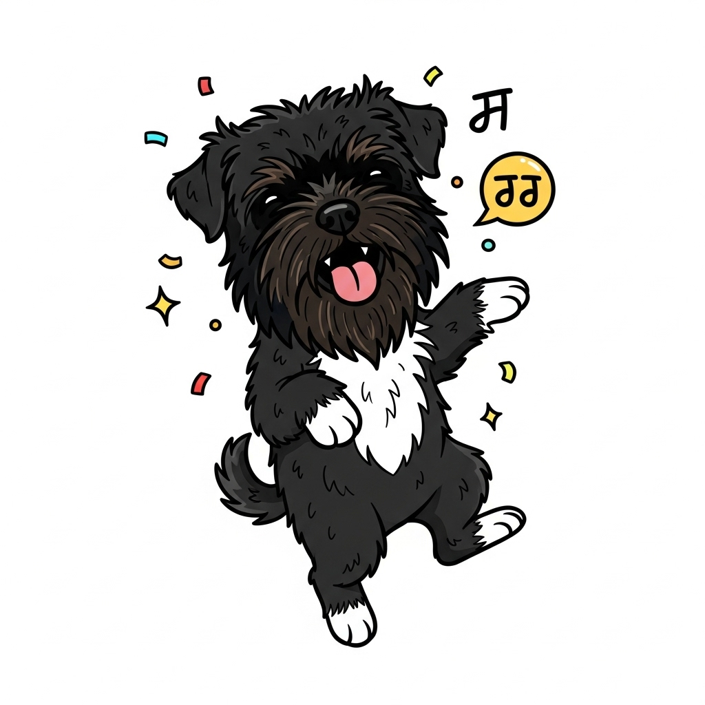 Crumpet the dog feeling celebrating